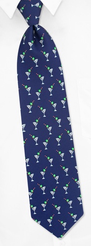Christmas Cheer Tie by Alynn Novelty -  Navy blue Silk