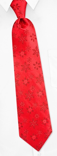 Tonal Snowflake Tie by Holiday Traditions -  Red Silk