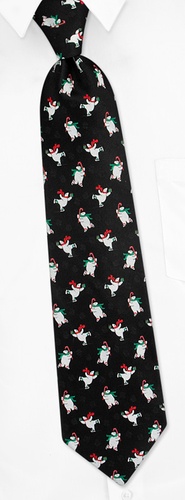 Polar Bear Tie by Holiday Traditions -  Black Silk