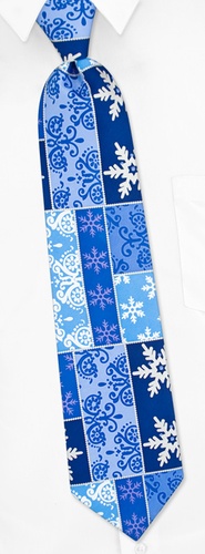 Snowflake Wonderland Tie by The American Necktie Co - Blue Microfiber Snowflake Wonderland Tie by The American Necktie Co - Blue Microfiber