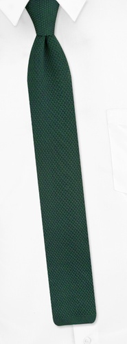 Square Edge Skinny Tie by Umo Lorenzo -  Hunter green Polyester