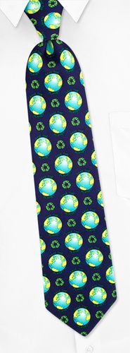 Save the Planet Tie by The American Necktie Co - Navy blue Polyester Save the Planet Tie by The American Necktie Co - Navy blue Polyester