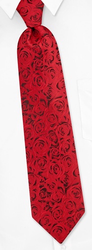 Woven Roses Tie by The American Necktie Co -  Red Microfiber