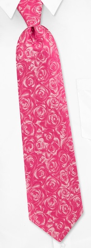 Woven Roses Tie by The American Necktie Co -  Pink Microfiber