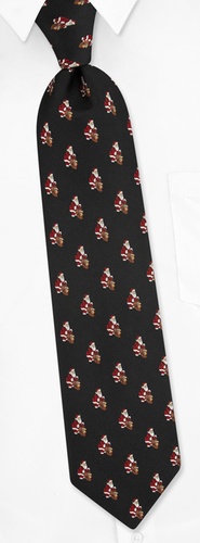 Santa Claus Tie by Holidays -  Black Silk