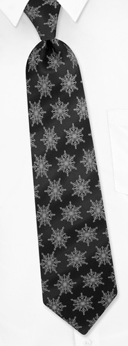 Snowflakes Tie by Holidays -  Black Silk