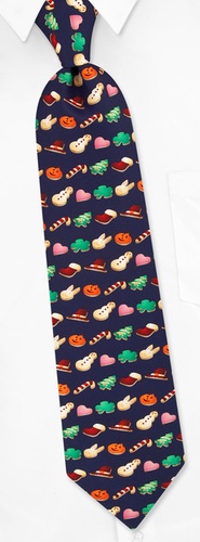 Holiday Cookies Tie by The American Necktie Co -  Navy blue Microfiber