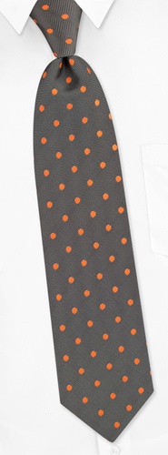 Orange Polka Dot Extra Long Tie by Brent Morgan Prep - Black Silk Orange Polka Dot Extra Long Tie by Brent Morgan Prep - Black Silk