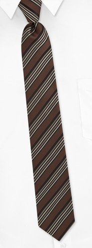 Four Stripe Skinny Tie by Silk Rhino Neckwear - Brown Polyester Four Stripe Skinny Tie by Silk Rhino Neckwear - Brown Polyester