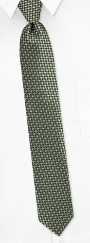 Checkerboard Skinny Tie by Silk Rhino Neckwear - Green Polyester Checkerboard Skinny Tie by Silk Rhino Neckwear - Green Polyester