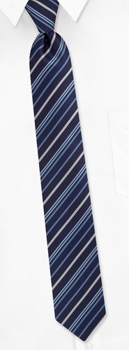 Muted Stripe Skinny Tie by Silk Rhino Neckwear -  Navy blue Microfiber