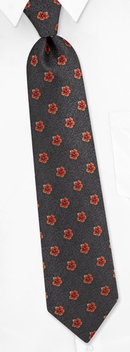 Plumeria Floral Tie by Silk Rhino Neckwear - Charcoal Microfiber Plumeria Floral Tie by Silk Rhino Neckwear - Charcoal Microfiber