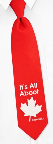 Oh Canada Tie by The American Necktie Co -  Red Microfiber
