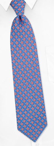 Tea Party Tie by Alynn Novelty - Blue Silk Tea Party Tie by Alynn Novelty - Blue Silk