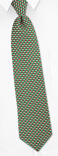 Micro Santa Caps Tie by Alynn Novelty -  Green Silk