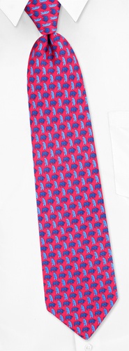 Bulls & Bears Tie by Alynn Novelty -  Red Silk