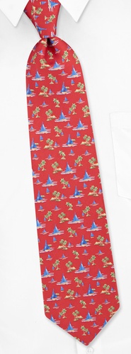 Bermuda Bay Tie by Alynn Novelty -  Red Silk