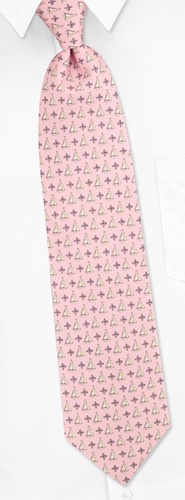 Sailboats & Compass Tie by Alynn Novelty - Pink Silk Sailboats & Compass Tie by Alynn Novelty - Pink Silk