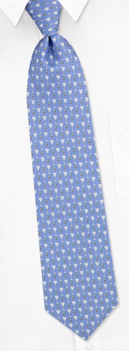 Martini & Olives Tie by Alynn Novelty -  Blue Silk