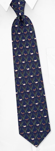 Mallard Pond Tie by Alynn Novelty -  Navy blue Silk