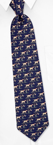 Gone Hunting Tie by Alynn Novelty -  Navy blue Silk