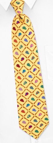 Bits & Caps Tie by Alynn Novelty -  Yellow Silk