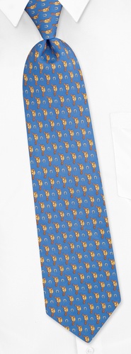 Saddles & Shoes Tie by Alynn Novelty - Blue Silk Saddles & Shoes Tie by Alynn Novelty - Blue Silk