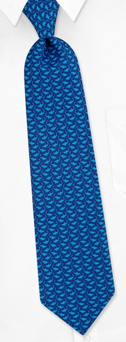 Micro Sharks Tie by Alynn Novelty - Blue Silk Micro Sharks Tie by Alynn Novelty - Blue Silk
