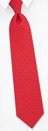 Poisson Tie by Alynn Novelty -  Red Silk