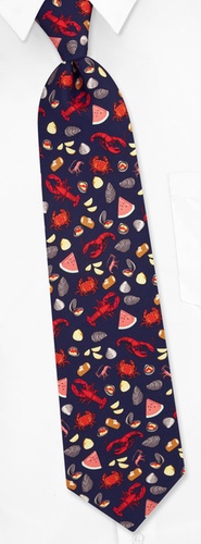 Clambake Tie by Alynn Novelty -  Navy blue Silk