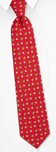 Baseball & Gloves Boys Tie by Alynn Novelty -  Red Silk