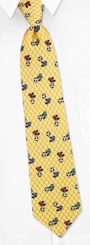 Goal Boys Tie by Alynn Novelty -  Yellow Silk