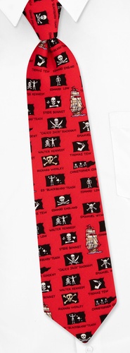 Pirate Flags Boys Tie by Eric Holch for Alynn Neckwear - Red Silk Pirate Flags Boys Tie by Eric Holch for Alynn Neckwear - Red Silk