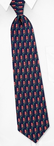 Santa Golf Tie by Alynn Novelty -  Navy blue Silk