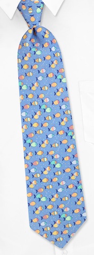 Swim School Tie by Alynn Novelty -  Blue Silk