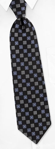 Geometric Square Boys Tie by Ties.com -  Black Silk