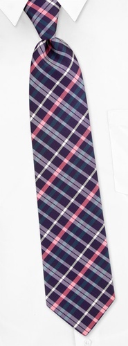 Denny Plaid Tie by Silk Rhino Neckwear -  Purple Microfiber