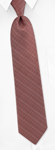 Dunbar Plaid Tie by Silk Rhino Neckwear -  Pink Microfiber