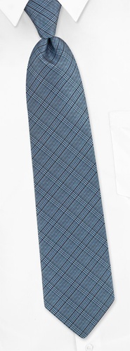Dunbar Plaid Tie by Silk Rhino Neckwear - Light blue Microfiber Dunbar Plaid Tie by Silk Rhino Neckwear - Light blue Microfiber