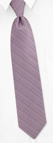 Dunbar Plaid Tie by Silk Rhino Neckwear -  Lavender Microfiber