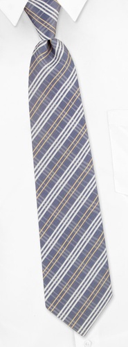 Stonehaven Plaid Tie by Silk Rhino Neckwear -  Navy blue Microfiber