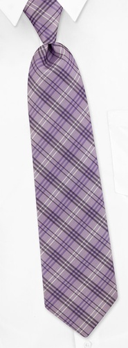 Stonehaven Plaid Tie by Silk Rhino Neckwear -  Lavender Microfiber
