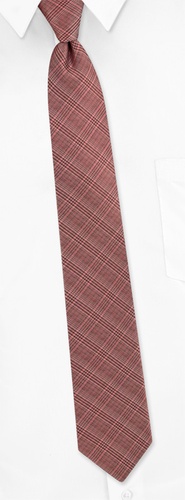 Dunbar Plaid Skinny Tie by Silk Rhino Neckwear - Pink Microfiber Dunbar Plaid Skinny Tie by Silk Rhino Neckwear - Pink Microfiber