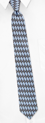 Montrose Argyle Skinny Tie by Silk Rhino Neckwear -  Light blue Microfiber