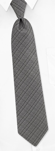 Dunbar Plaid Extra Long Tie by Silk Rhino Neckwear - Black Microfiber Dunbar Plaid Extra Long Tie by Silk Rhino Neckwear - Black Microfiber