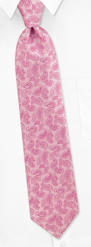 Strand Paisley Extra Long Tie by Silk Rhino Neckwear -  Pink Microfiber