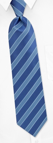 Jefferson Stripe Tie by Silk Rhino Neckwear -  Blue Microfiber