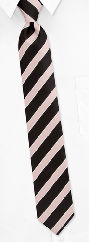 Jefferson Stripe Skinny Tie by Silk Rhino Neckwear -  Black Microfiber