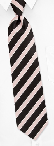 Jefferson Stripe Extra Long Tie by Silk Rhino Neckwear -  Black Microfiber