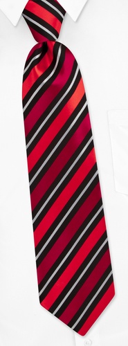 Murray Stripe Extra Long Tie by Silk Rhino Neckwear -  Red Microfiber